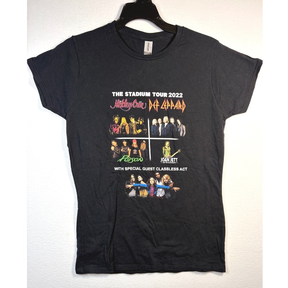 Gildan T-Shirt Women Large Black Excellent Stadium Tour 2022 Def Leppard Motley